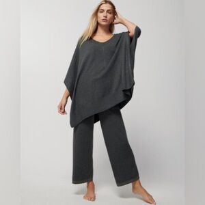 Soma 3 piece set,  V neck, poncho, and off the shoulder sweater and knit pants.